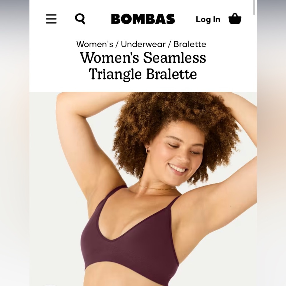 Bombas Seamless Triangle Bralette in Burgundy